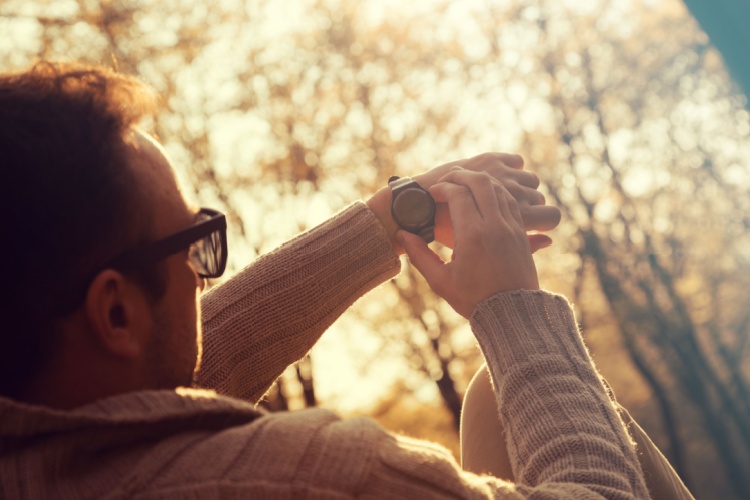 A man checking his watch.
