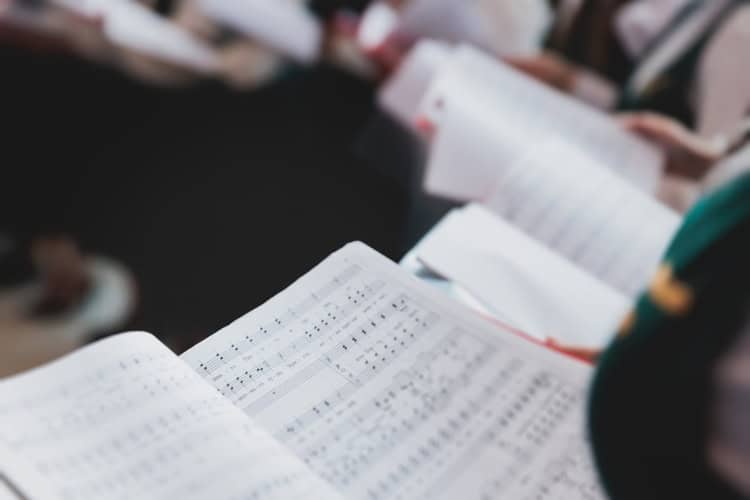 A church choir in a cathedral.