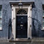 The outside of 10 Downing Street.
