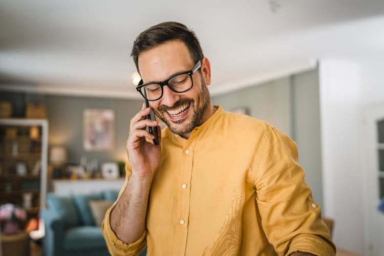 A man talking on the phone.